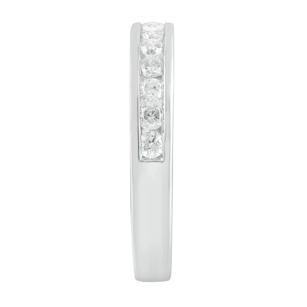 1/2 Carat T.w. Lab Grown Diamond Channel Sterling Silver Wedding Band Women's - Picture 5 of 10